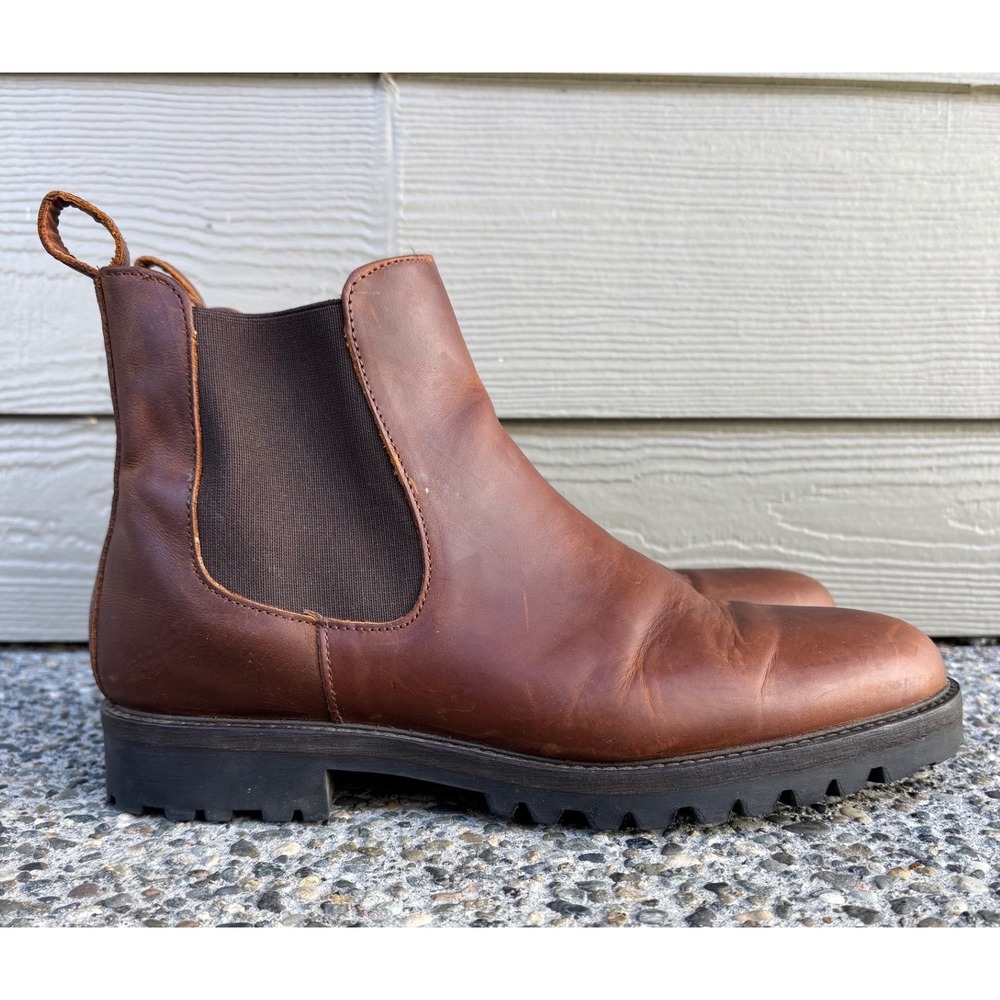 Patina Portland Men's US Size 9 Brown Leather Footwear Chelsea Boots Pull On